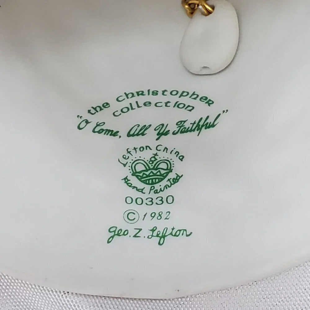 VTG Lefton Christopher Collection Porcelain Nativity Bell Hand Painted 1982